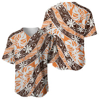 Puatou Tahiti Tiare Monstera Baseball Jersey Polynesian Pattern Curve Style - Polynesian Pride
