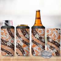 Puatou Tahiti Tiare Monstera 4 in 1 Can Cooler Tumbler Polynesian Pattern Curve Style LT01 - Polynesian Pride