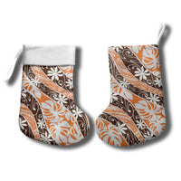 Puatou Tahiti Tiare Monstera Christmas Stocking Polynesian Pattern Curve Style - Polynesian Pride
