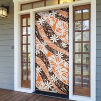 Puatou Tahiti Tiare Monstera Door Cover Polynesian Pattern Curve Style LT01 - Polynesian Pride