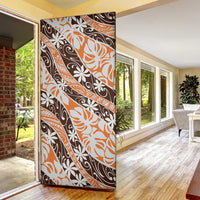 Puatou Tahiti Tiare Monstera Door Cover Polynesian Pattern Curve Style LT01 - Polynesian Pride