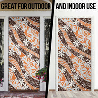 Puatou Tahiti Tiare Monstera Door Cover Polynesian Pattern Curve Style LT01 - Polynesian Pride