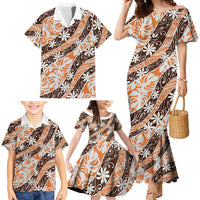 Puatou Tahiti Tiare Monstera Family Matching Mermaid Dress and Hawaiian Shirt Polynesian Pattern Curve Style LT01 - Polynesian Pride