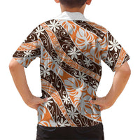 Puatou Tahiti Tiare Monstera Family Matching Off Shoulder Short Dress and Hawaiian Shirt Polynesian Pattern Curve Style LT01 - Polynesian Pride