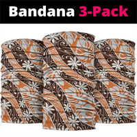 Puatou Tahiti Tiare Monstera Neck Gaiter Polynesian Pattern Curve Style LT01 package One Size: 25*50cm Orange - Polynesian Pride