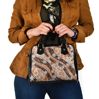 Puatou Tahiti Tiare Monstera Shoulder Handbag Polynesian Pattern Curve Style - Polynesian Pride