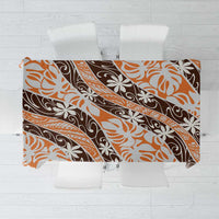 Puatou Tahiti Tiare Monstera Tablecloth Polynesian Pattern Curve Style - Polynesian Pride