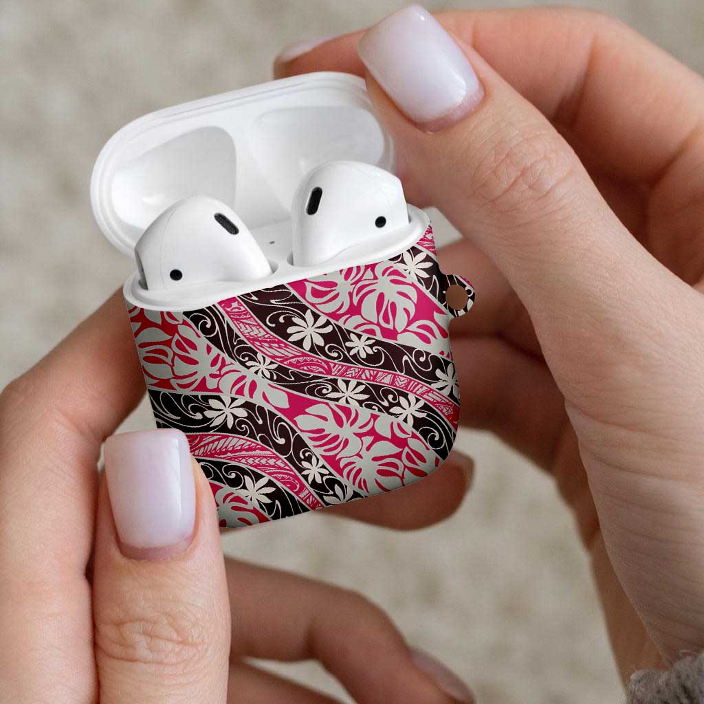 Tarona Tahiti Tiare Monstera AirPods Case Polynesian Pattern Curve Style - Polynesian Pride