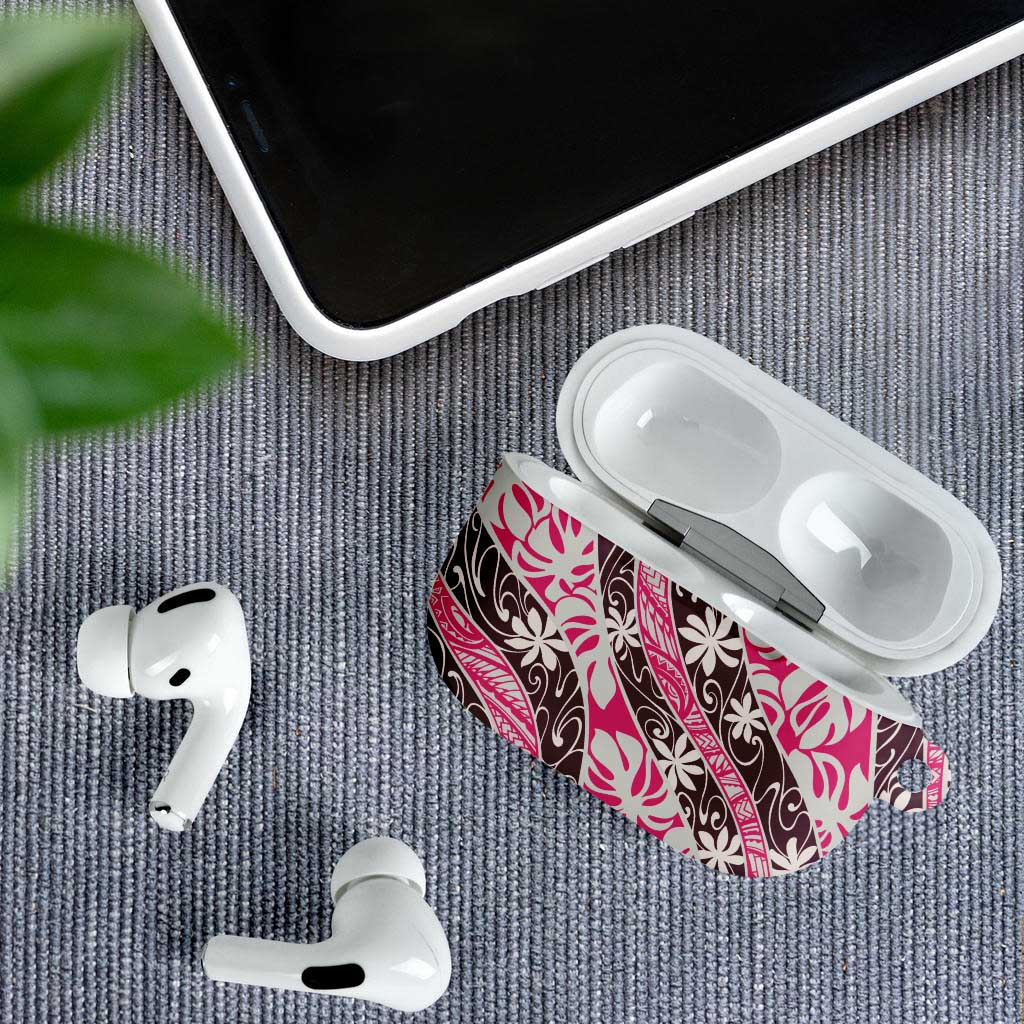 Tarona Tahiti Tiare Monstera AirPods Case Polynesian Pattern Curve Style - Polynesian Pride