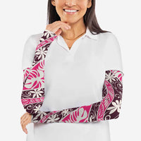 Tarona Tahiti Tiare Monstera Arm Sleeves Polynesian Pattern Curve Style - Polynesian Pride