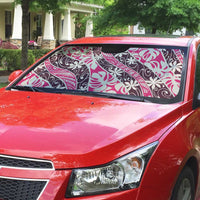 Tarona Tahiti Tiare Monstera Auto Sun Shade Polynesian Pattern Curve Style - Polynesian Pride