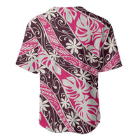 Tarona Tahiti Tiare Monstera Baseball Jersey Polynesian Pattern Curve Style - Polynesian Pride