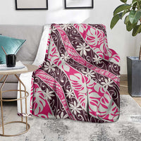 Tarona Tahiti Tiare Monstera Blanket Polynesian Pattern Curve Style - Polynesian Pride