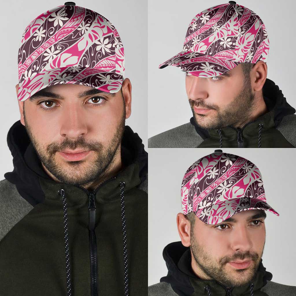 Tarona Tahiti Tiare Monstera Classic Cap Polynesian Pattern Curve Style - Polynesian Pride