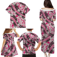 Tarona Tahiti Tiare Monstera Family Matching Puletasi and Hawaiian Shirt Polynesian Pattern Curve Style LT01 - Polynesian Pride