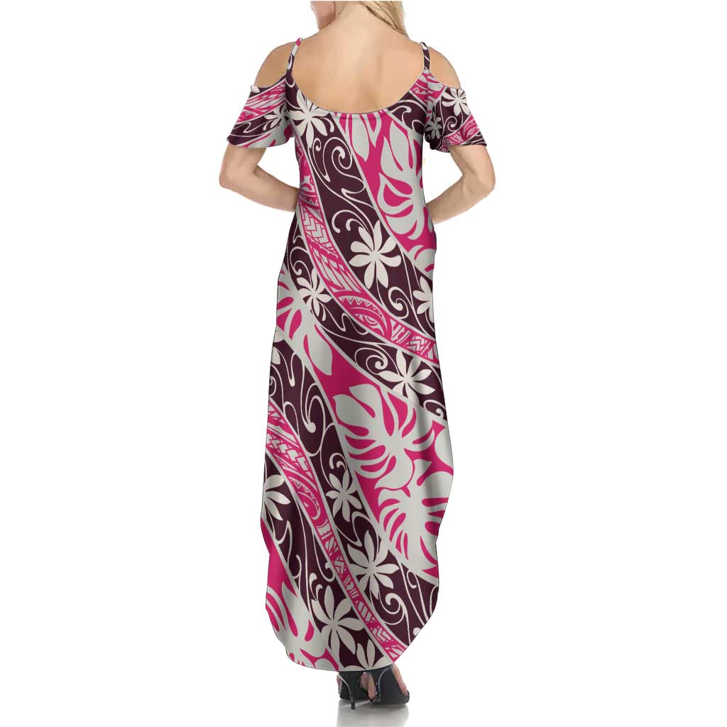 Tarona Tahiti Tiare Monstera Family Matching Summer Maxi Dress and Hawaiian Shirt Polynesian Pattern Curve Style LT01 - Polynesian Pride