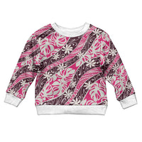 Tarona Tahiti Tiare Monstera Kid Ugly Christmas Sweater Polynesian Pattern Curve Style LT01 Kid Pink - Polynesian Pride
