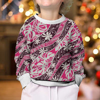 Tarona Tahiti Tiare Monstera Kid Ugly Christmas Sweater Polynesian Pattern Curve Style LT01 - Polynesian Pride