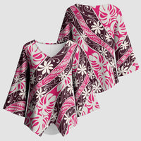 Tarona Tahiti Tiare Monstera Kimono Sleeve Blouse Polynesian Pattern Curve Style - Polynesian Pride