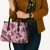 Tarona Tahiti Tiare Monstera Leather Bag Polynesian Pattern Curve Style - Polynesian Pride