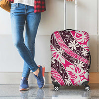 Tarona Tahiti Tiare Monstera Luggage Cover Polynesian Pattern Curve Style - Polynesian Pride