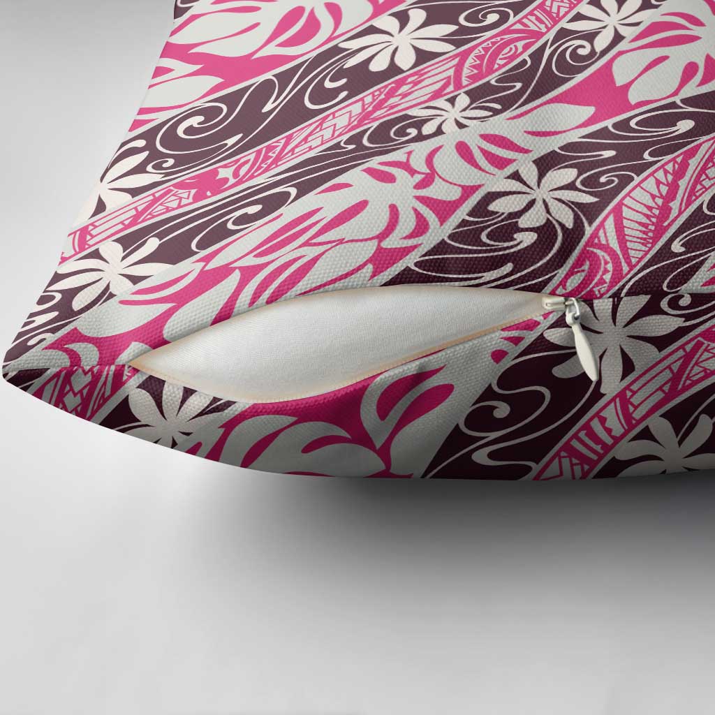 Tarona Tahiti Tiare Monstera Pillow Cover Polynesian Pattern Curve Style LT01 - Polynesian Pride
