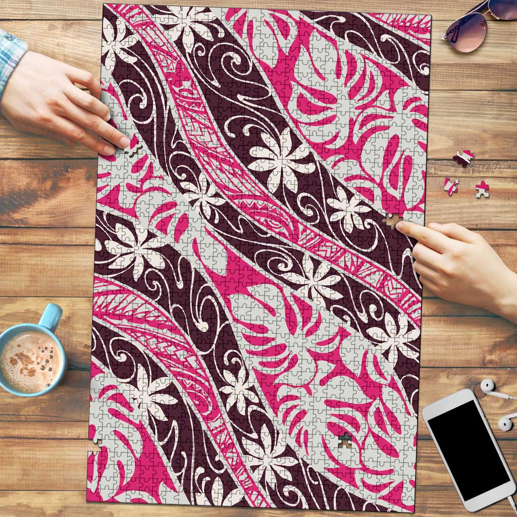 Tarona Tahiti Tiare Monstera Puzzle Polynesian Pattern Curve Style - Polynesian Pride