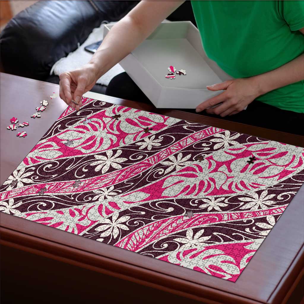 Tarona Tahiti Tiare Monstera Puzzle Polynesian Pattern Curve Style - Polynesian Pride