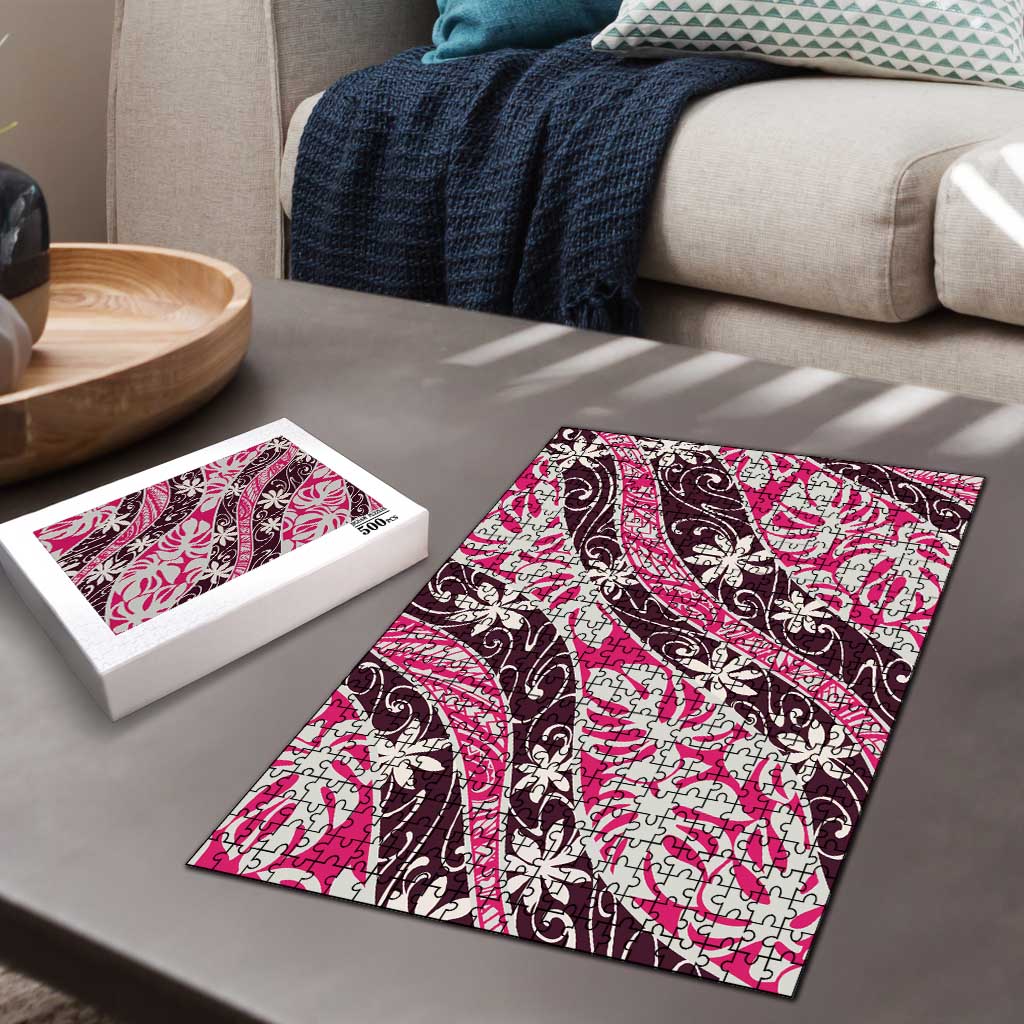 Tarona Tahiti Tiare Monstera Puzzle Polynesian Pattern Curve Style - Polynesian Pride
