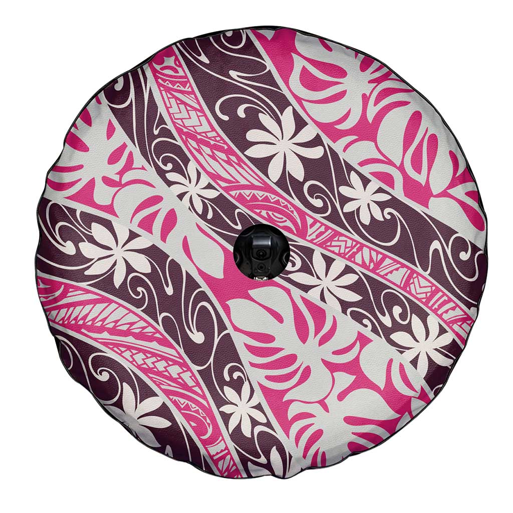 Tarona Tahiti Tiare Monstera Spare Tire Cover Polynesian Pattern Curve Style - Polynesian Pride