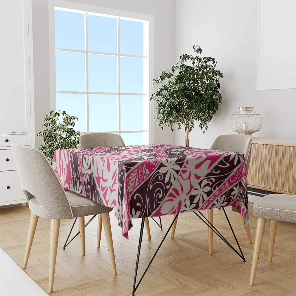 Tarona Tahiti Tiare Monstera Tablecloth Polynesian Pattern Curve Style - Polynesian Pride