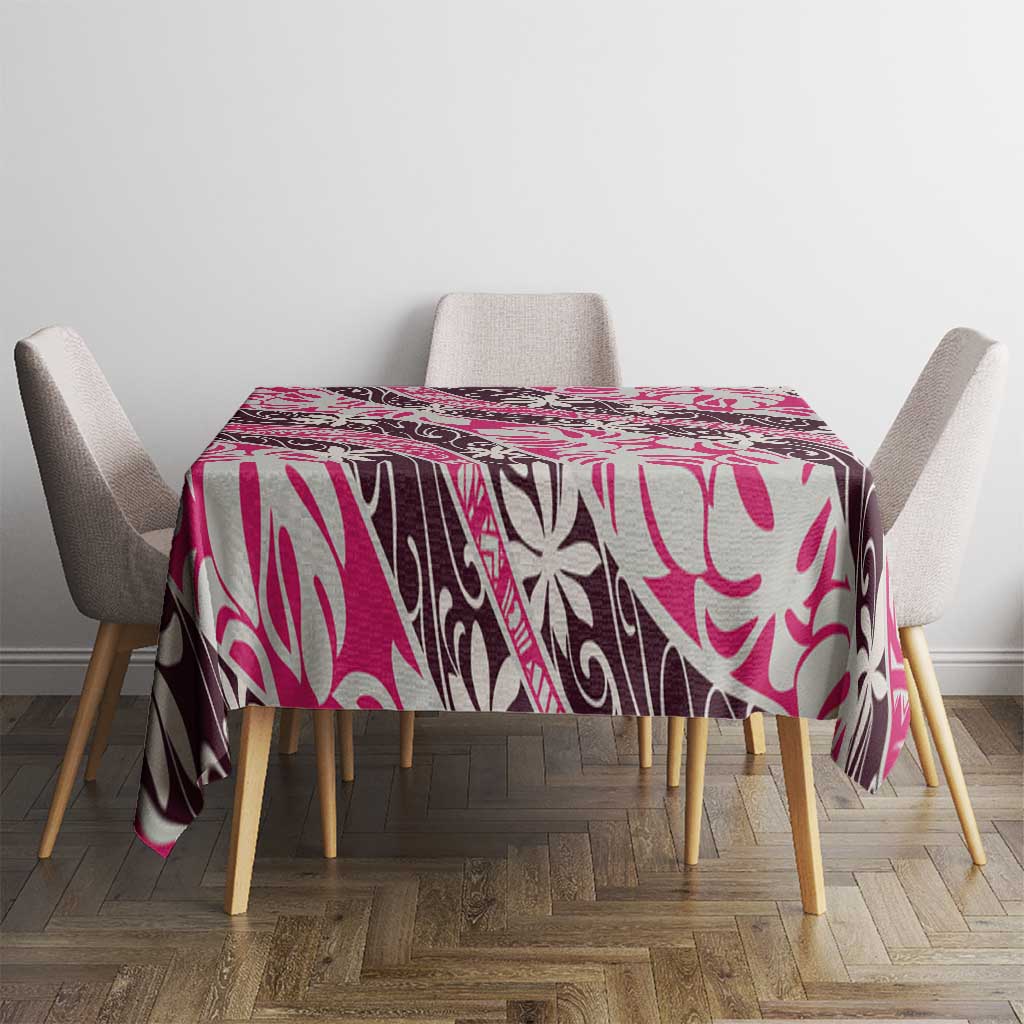 Tarona Tahiti Tiare Monstera Tablecloth Polynesian Pattern Curve Style - Polynesian Pride