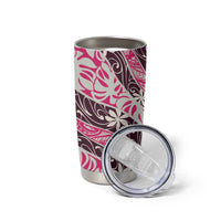Tarona Tahiti Tiare Monstera Tumbler Cup Polynesian Pattern Curve Style LT01 - Polynesian Pride