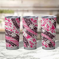 Tarona Tahiti Tiare Monstera Tumbler Cup Polynesian Pattern Curve Style LT01 - Polynesian Pride