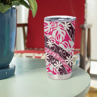 Tarona Tahiti Tiare Monstera Tumbler Cup Polynesian Pattern Curve Style LT01 - Polynesian Pride