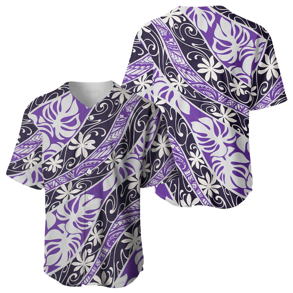 Vareau Tahiti Tiare Monstera Baseball Jersey Polynesian Pattern Curve Style LT01 - Polynesian Pride