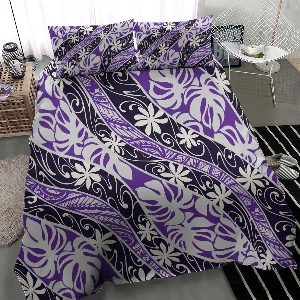 Vareau Tahiti Tiare Monstera Bedding Set Polynesian Pattern Curve Style - Polynesian Pride