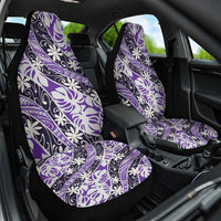 Vareau Tahiti Tiare Monstera Car Seat Cover Polynesian Pattern Curve Style LT01 One Size Purple - Polynesian Pride