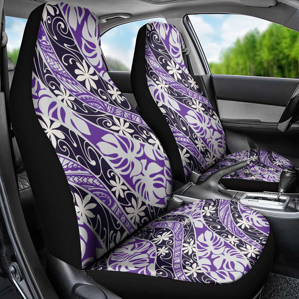 Vareau Tahiti Tiare Monstera Car Seat Cover Polynesian Pattern Curve Style LT01 - Polynesian Pride