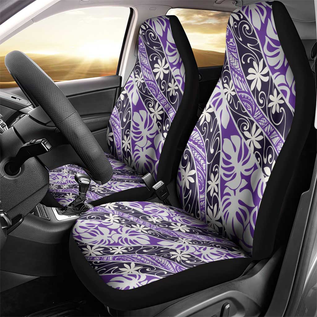 Vareau Tahiti Tiare Monstera Car Seat Cover Polynesian Pattern Curve Style LT01 - Polynesian Pride