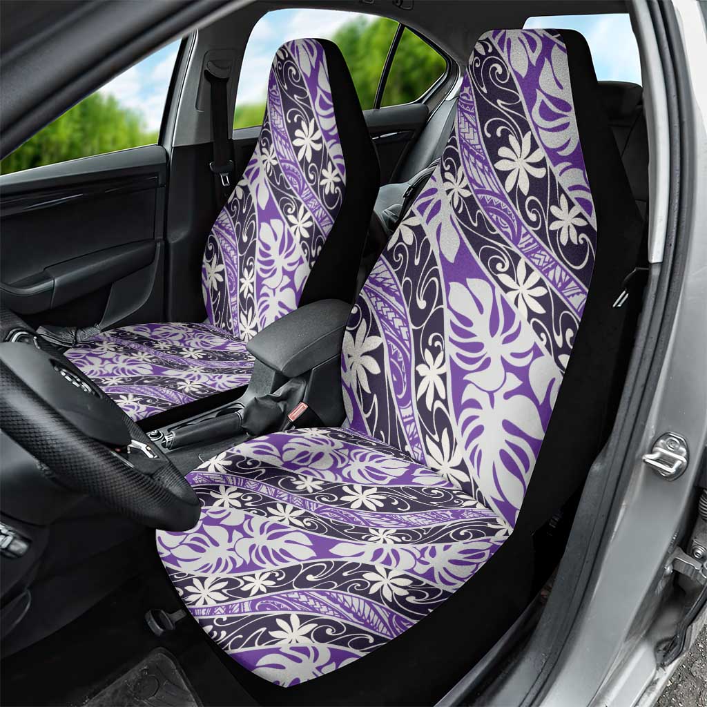 Vareau Tahiti Tiare Monstera Car Seat Cover Polynesian Pattern Curve Style LT01 - Polynesian Pride