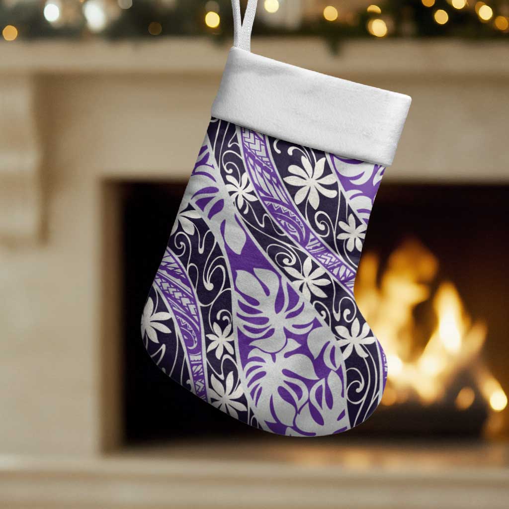 Vareau Tahiti Tiare Monstera Christmas Stocking Polynesian Pattern Curve Style - Polynesian Pride