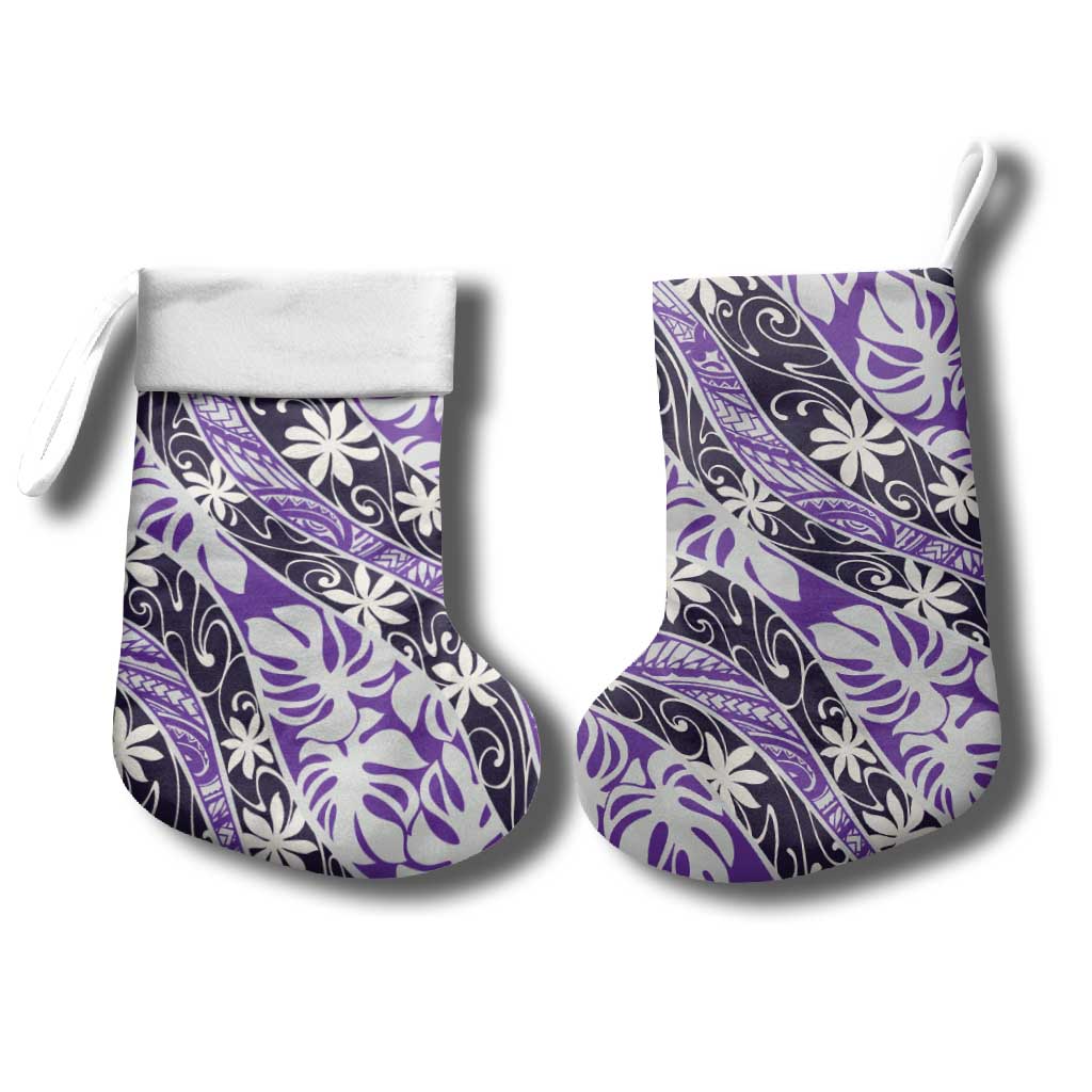Vareau Tahiti Tiare Monstera Christmas Stocking Polynesian Pattern Curve Style - Polynesian Pride