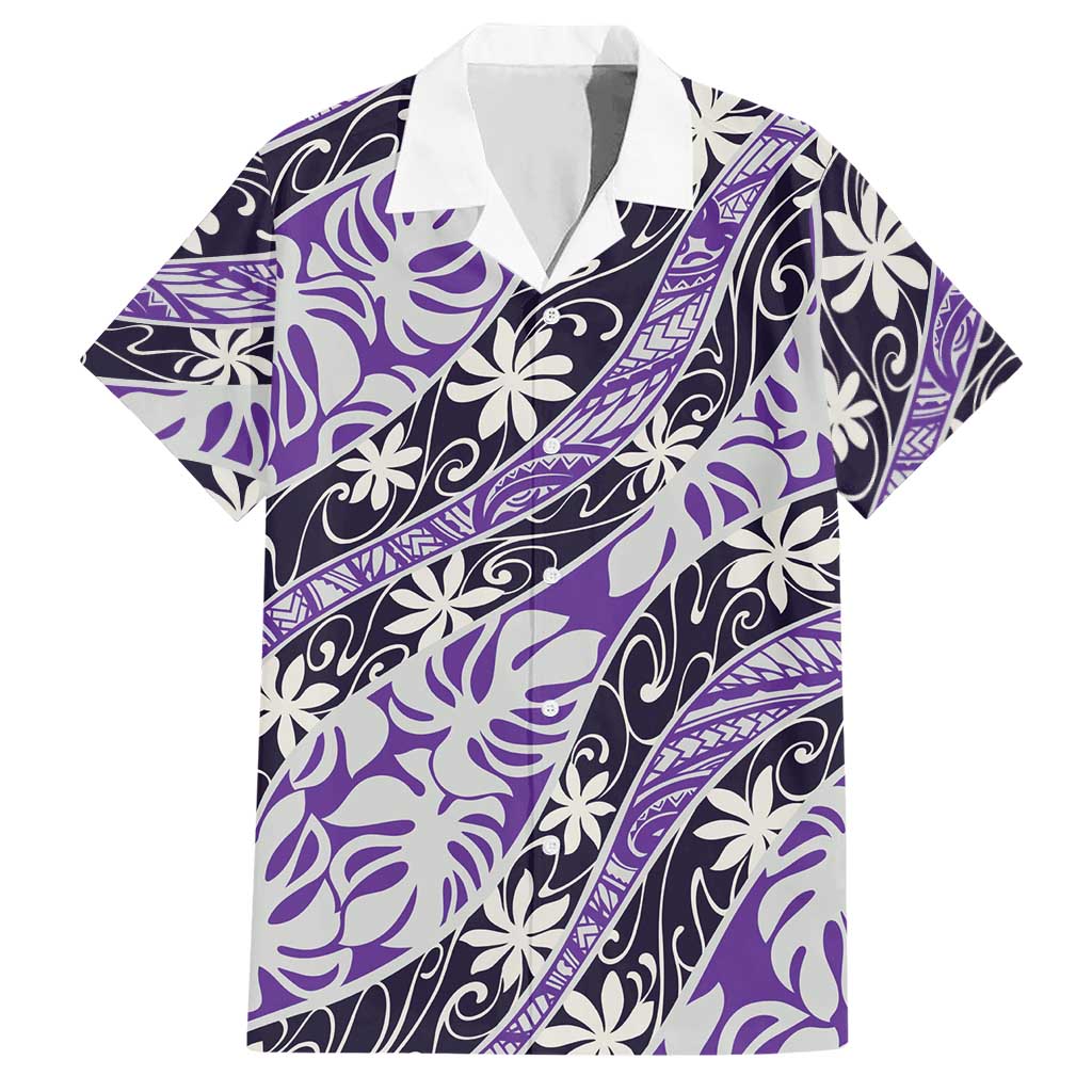 Vareau Tahiti Tiare Monstera Hawaiian Shirt Polynesian Pattern Curve Style - Polynesian Pride