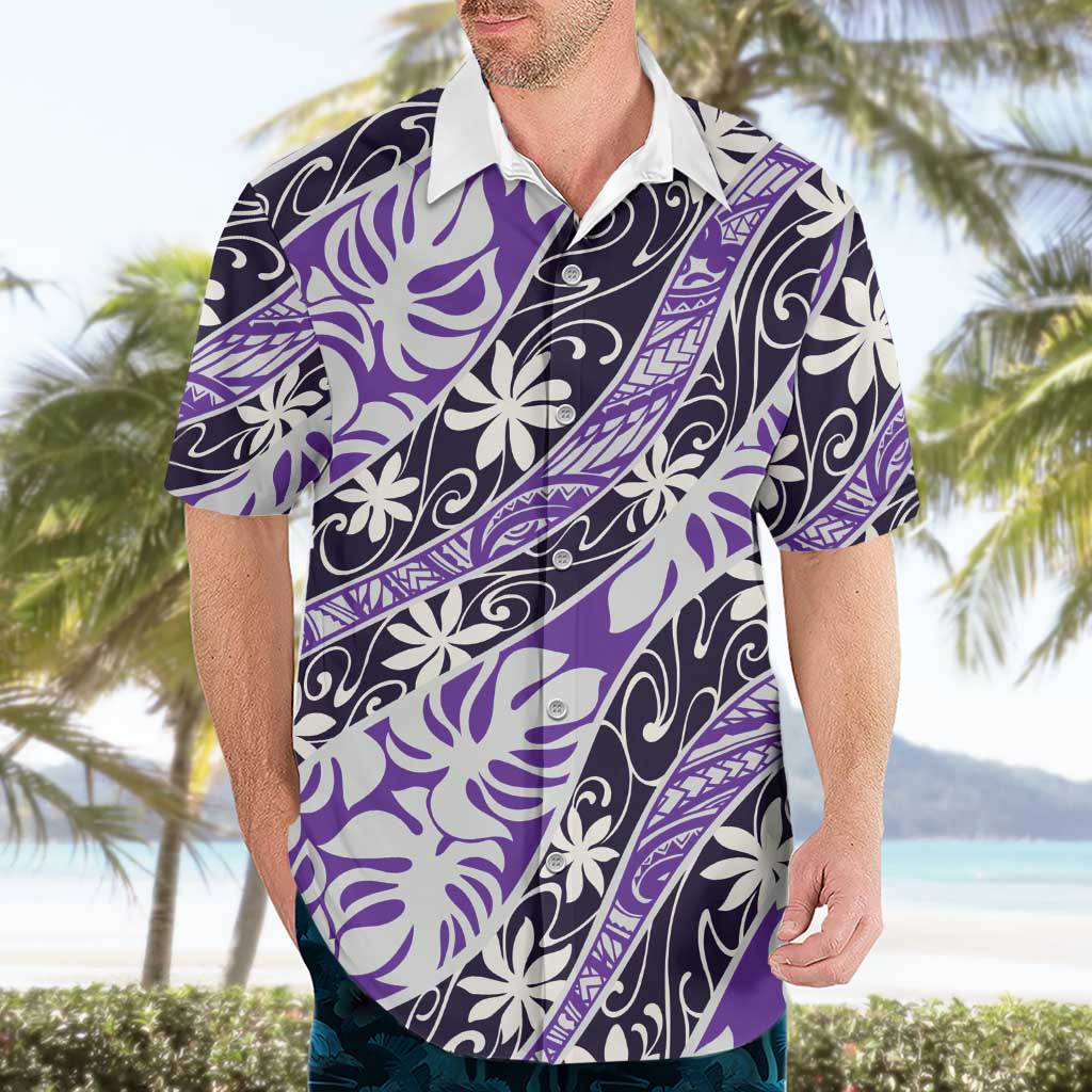 Vareau Tahiti Tiare Monstera Hawaiian Shirt Polynesian Pattern Curve Style - Polynesian Pride