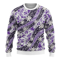 Vareau Tahiti Tiare Monstera Ugly Christmas Sweater Polynesian Pattern Curve Style - Polynesian Pride