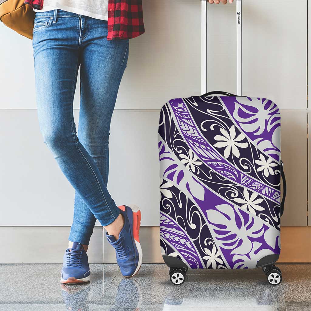 Vareau Tahiti Tiare Monstera Luggage Cover Polynesian Pattern Curve Style - Polynesian Pride