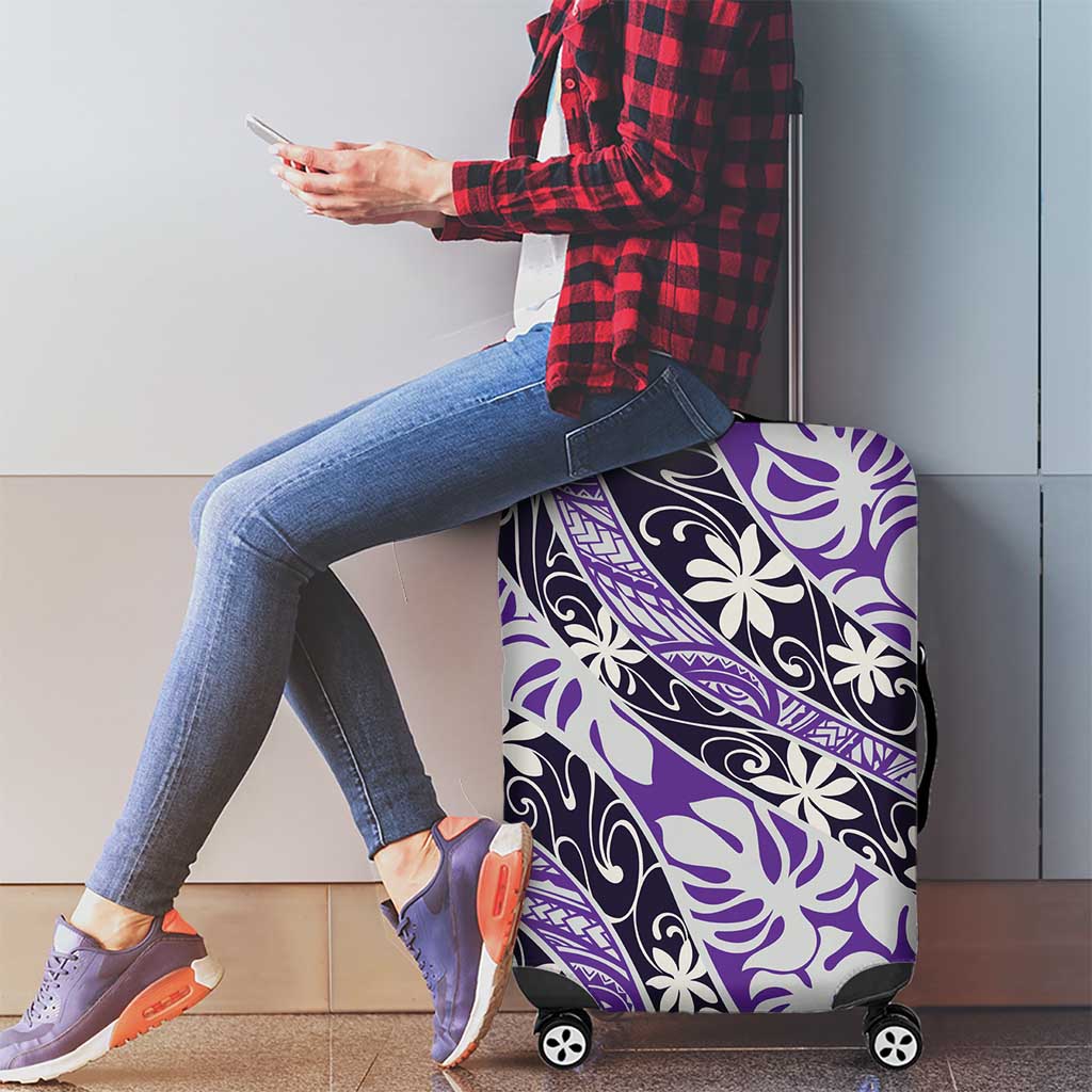 Vareau Tahiti Tiare Monstera Luggage Cover Polynesian Pattern Curve Style - Polynesian Pride