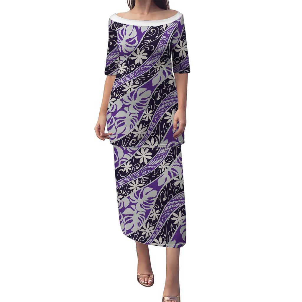 Vareau Tahiti Tiare Monstera Puletasi Polynesian Pattern Curve Style - Polynesian Pride