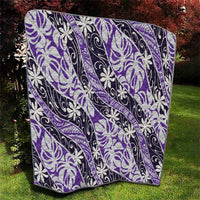 Vareau Tahiti Tiare Monstera Quilt Polynesian Pattern Curve Style - Polynesian Pride